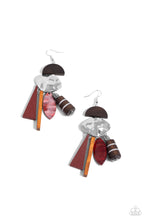 Load image into Gallery viewer, Textured Talisman-Red Earrings