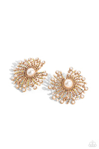 Fancy Fireworks Gold Earrings Paparazzi