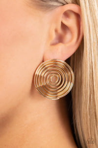 COIL Over - Gold Post Earring Paparazzi