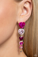 Load image into Gallery viewer, Cascading Casanova - Pink Post Earrings
