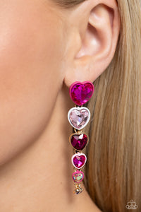 Cascading Casanova - Pink Post Earrings