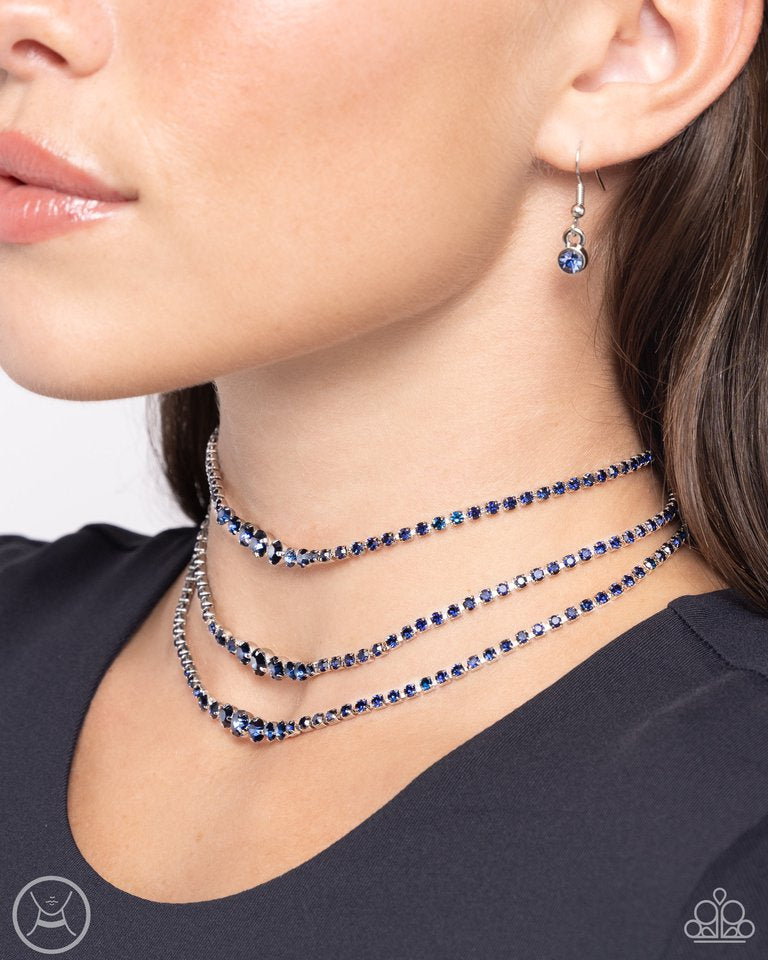 Dynamite Debut - Blue Choker Necklace Paparazzi