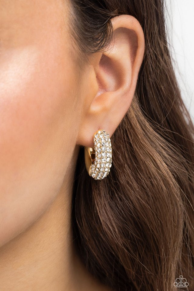 Combustible Confidence - Gold Hoop Earrings Paparazzi