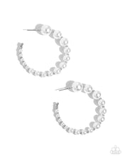 Load image into Gallery viewer, Candidate Class - White Hoop Earrings Paparazzi
