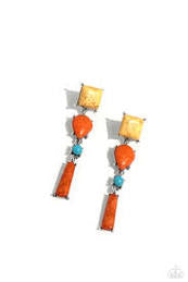 SAHARAN SABBATICAL ORANGE EARRINGS PAPARAZZI