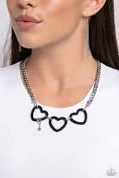 Heart Homage - Black Necklace - Paparazzi