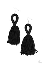 Load image into Gallery viewer, PAPARAZZI &quot;TASSELS AND TIARAS&quot; BLACK EARRINGS
