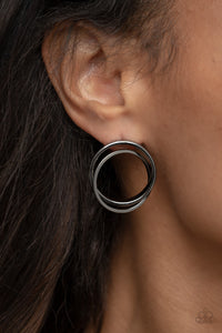 Always In The Loop - Black Earrings Paparazzi