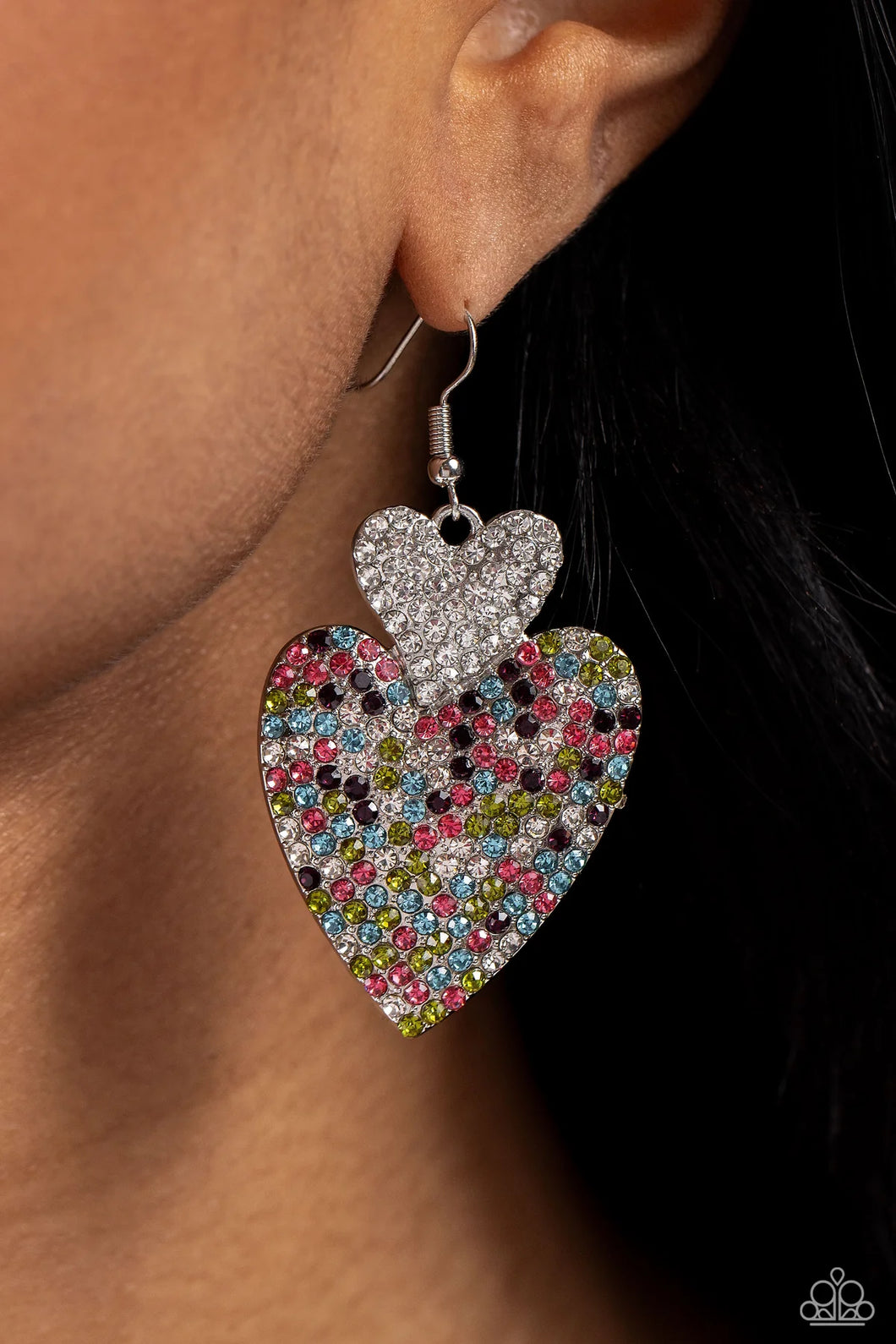 Flirting Flourish - Multi Rhinestone Earrings