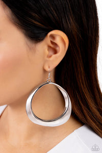 Asymmetrical Action - Silver Earrings Paparazzi