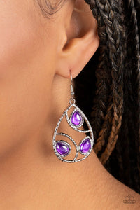 Send the BRIGHT Message - Purple Earrings Paparazzi