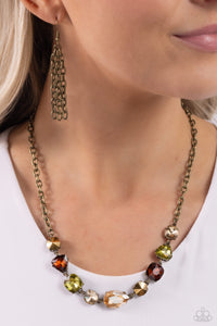 Emphatic Edge - Brass Necklace Paparazzi