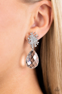 Stellar Shooting Star - White Earrings Paparazzi