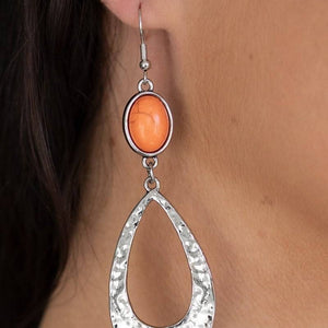 Badlands Baby Orange Earrings Paparazzi