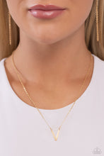 Load image into Gallery viewer, Leave Your Initials - Gold - V Necklace Paparazzi
