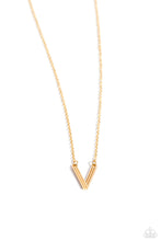 Load image into Gallery viewer, Leave Your Initials - Gold - V Necklace Paparazzi
