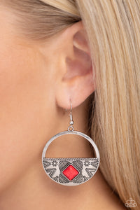 Sandstone Prairie - Red Earrings Paparazzi