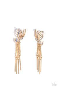 A FEW OF MY FAVORITE WINGS - GOLD - BUTTERFLY  EARRINGS PAPARAZZI