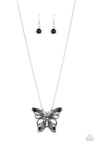 Badlands Butterfly Black Necklace Paparazzi