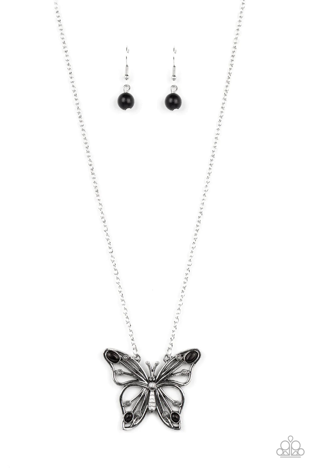 Badlands Butterfly Black Necklace Paparazzi