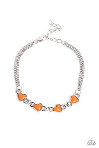 Smitten Sweethearts - Orange Bracelet Clasp (Fashion Fix Exclusive) Paparazzi