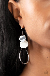 Retro Reception White Earrings Paparazzi