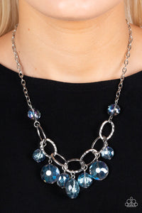 Rhinestone River Blue Necklace