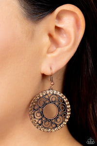 Whirly Whirlpool - Copper Earrings Paparazzi