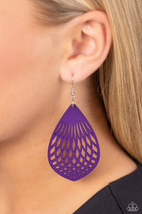 Caribbean Coral Purple Earrings Paparazzi