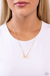 Leave Your Initials - Gold - M Necklace Paparazzi