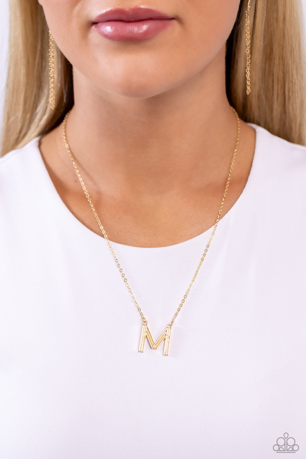 Leave Your Initials - Gold - M Necklace Paparazzi