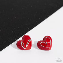 Load image into Gallery viewer, Glimmering Love - Red Earrings Paparazzi
