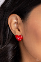 Load image into Gallery viewer, Glimmering Love - Red Earrings Paparazzi
