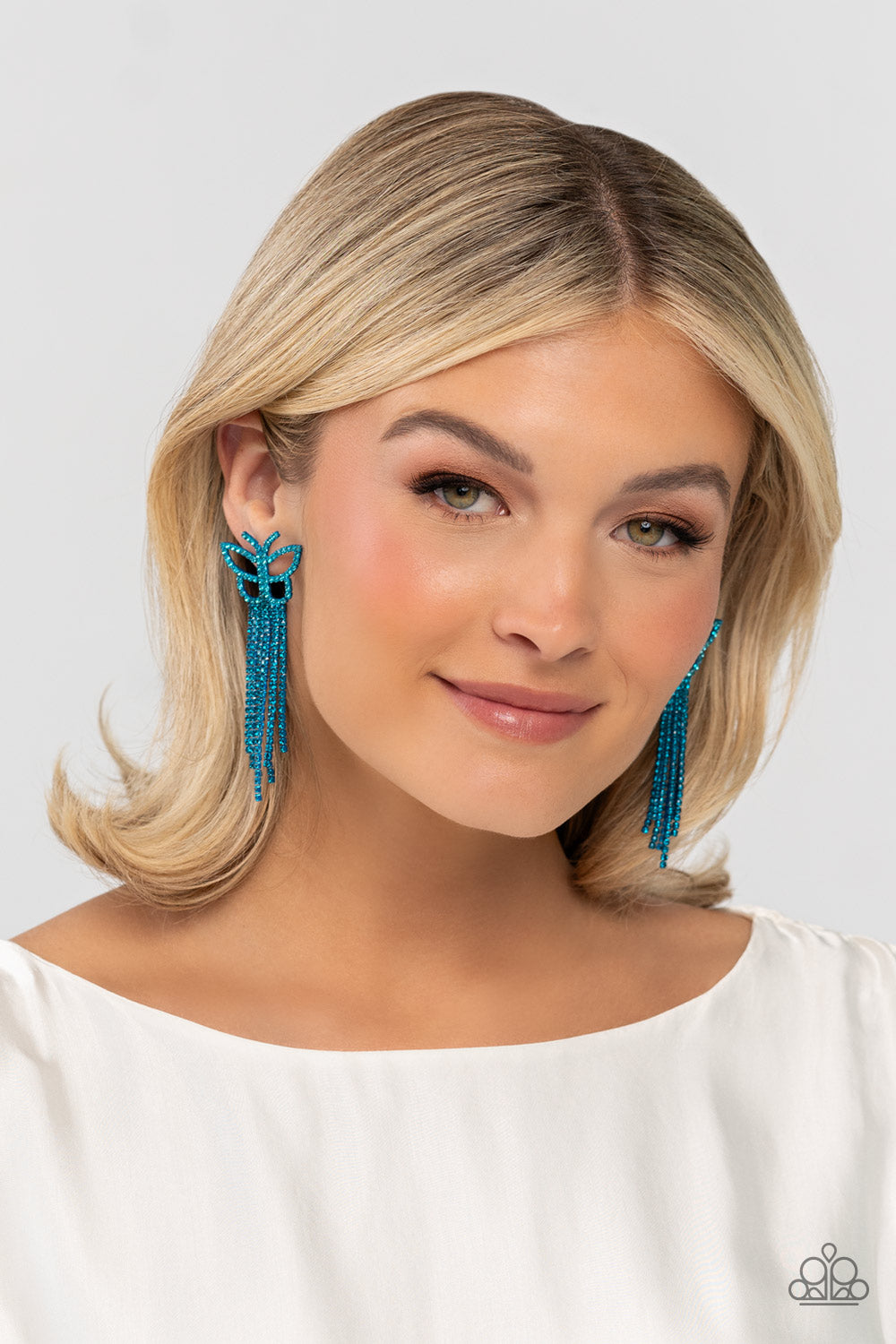 Billowing Butterflies - Blue Earrings