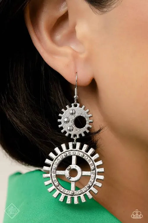 I Have A STEAMPUNK White Earrings