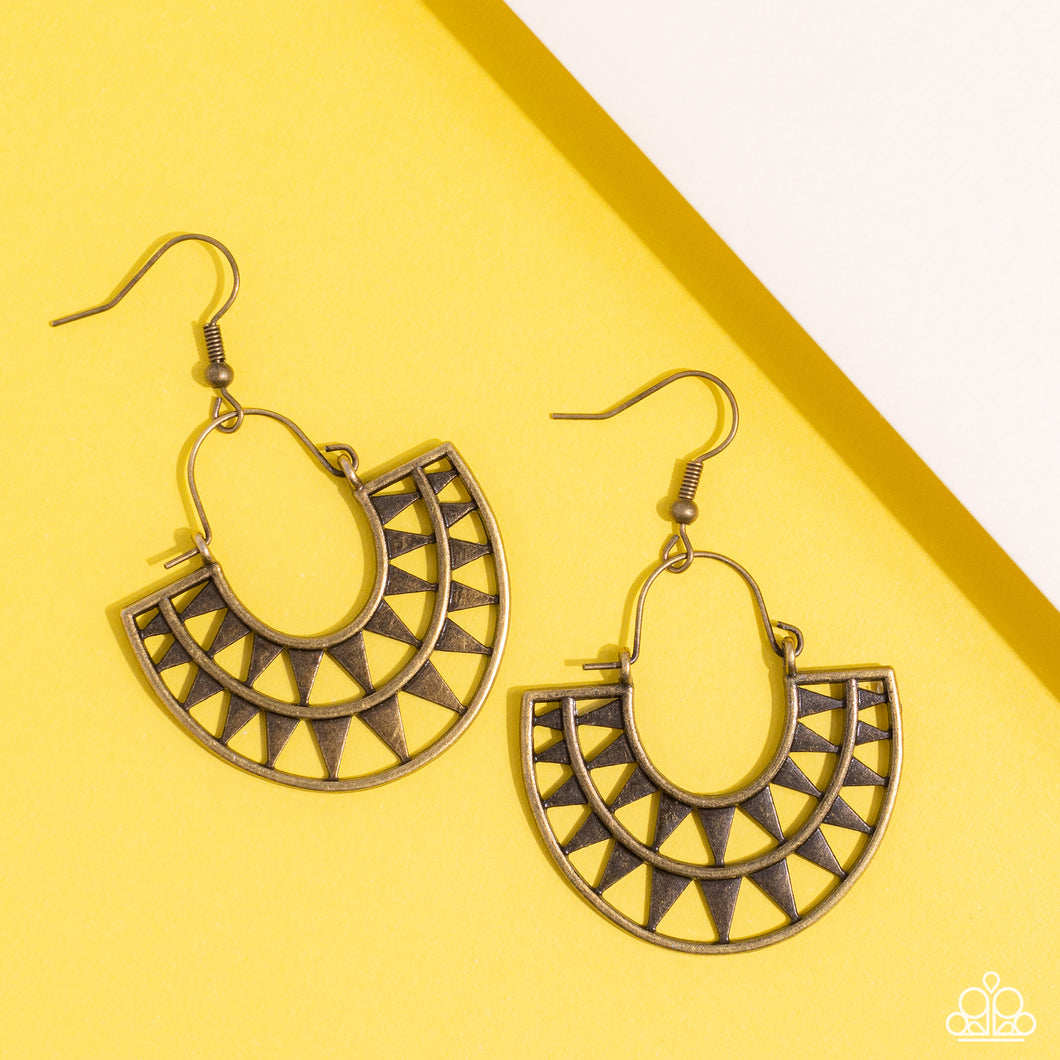 Solar Surge Brass Earrings