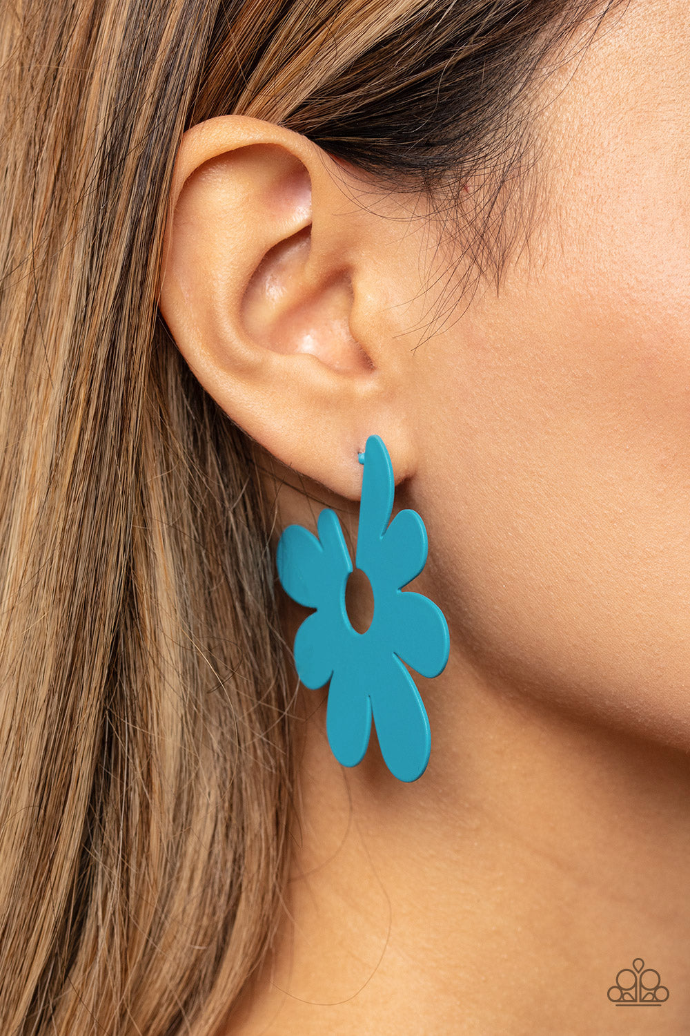 Flower Power Fantasy Blue Earrings