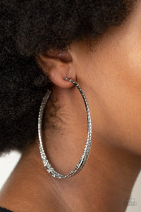 Paparazzi Watch and Learn Silver Hoop Earrings