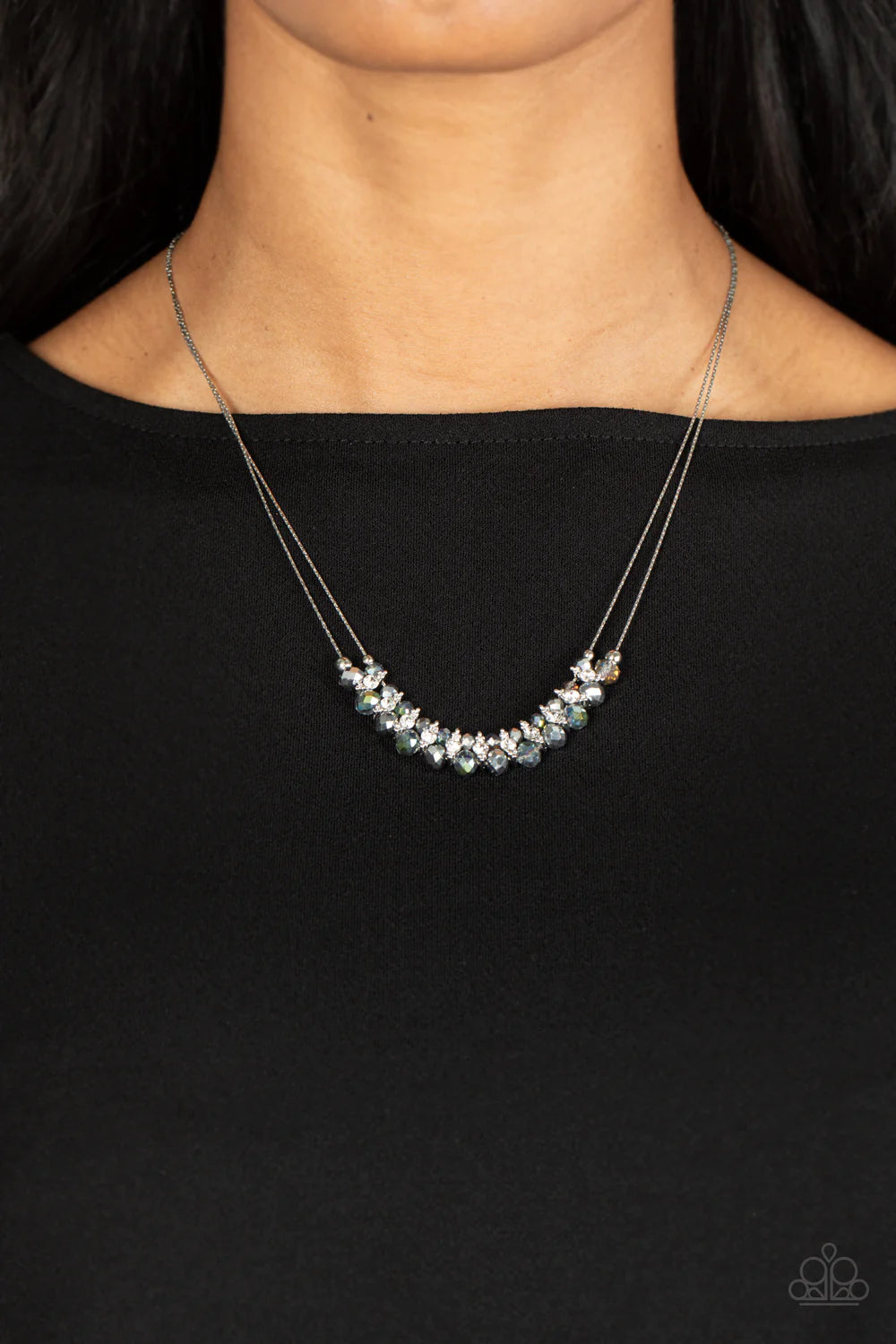 Shimmering High Society Silver Necklace