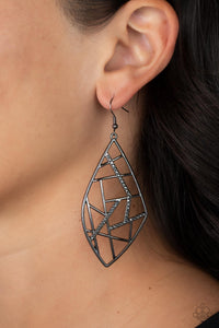 Geo Grid - Black Earrings