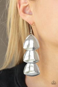 Modishly Metallic - Silver Earring