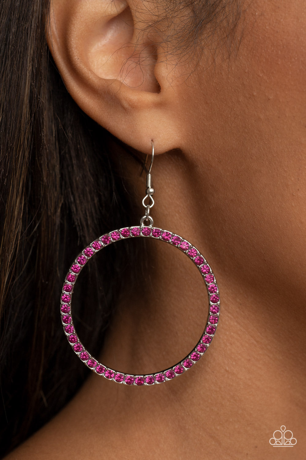 Head Turning Halo Pink Earrings