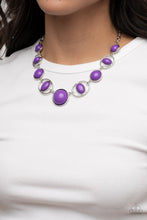 Load image into Gallery viewer, Eye of the BEAD-holder - Purple Necklace
