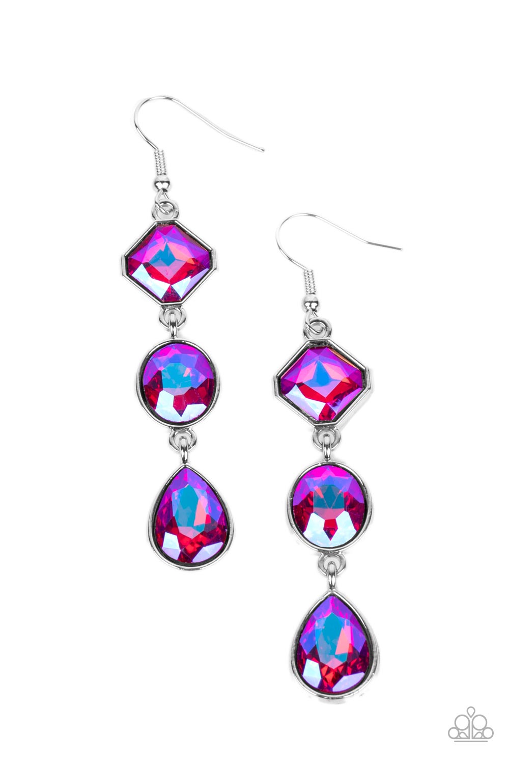 Reflective Rhinestones - Pink Earring