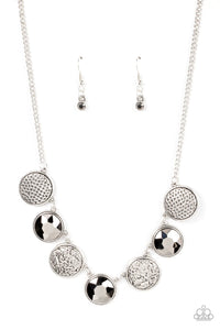 PAPARAZZI "URBAN ELITE" SILVER NECKLACE & EARRING SET