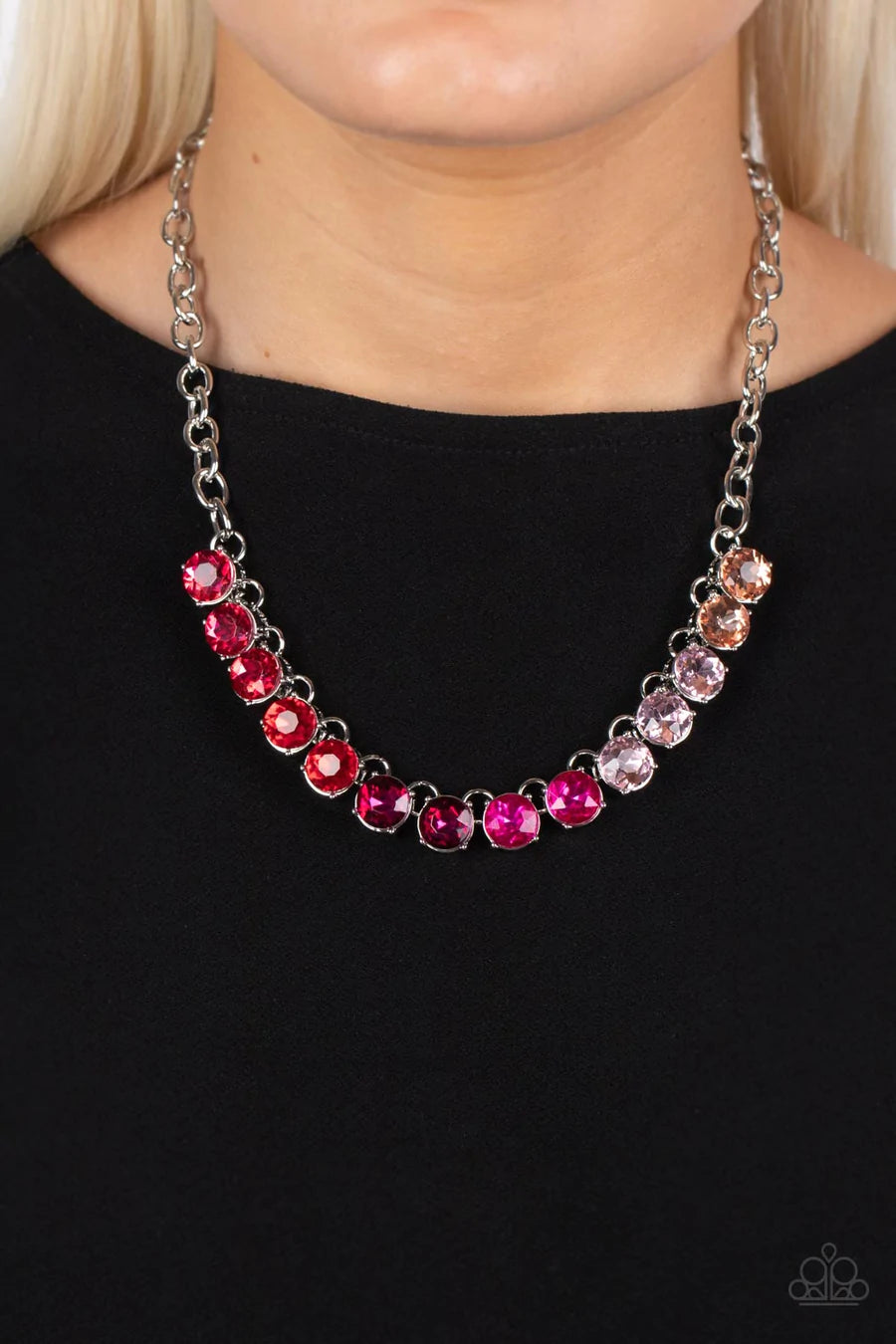 PAPARAZZI RAINBOW RESPLENDENCE PINK NECKLACE