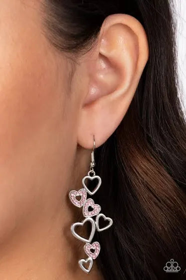 Sweetheart Serenade Pink Heart Earrings