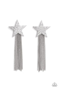 Superstar Solo - White Paparazzi Life of the Party Earring Dec 2022