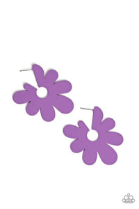 Flower Power Fantasy - Purple Earrings