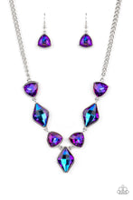 Load image into Gallery viewer, Glittering Geometrics - Purple Necklace
